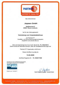 Partnerlift Qualitätscheck 2027, Mietpark Jappsen GmbH